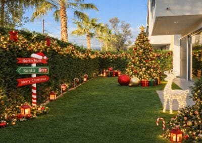 Installer du gazon synthétique pour Noël : idées déco extérieures